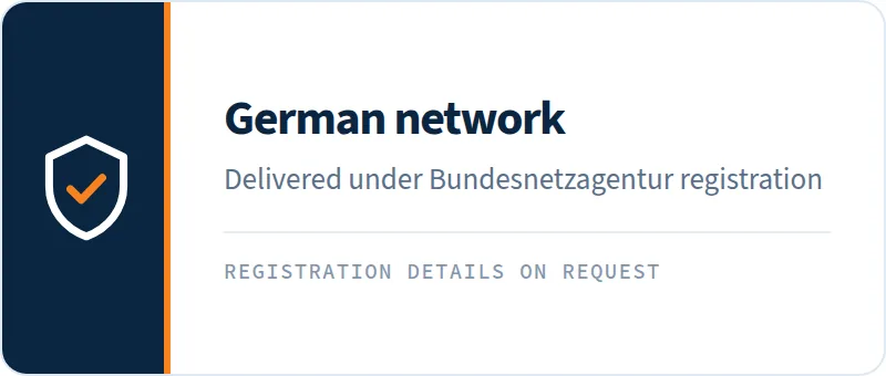 Deutsche Netzdienste unter Registrierung bei der Bundesnetzagentur
