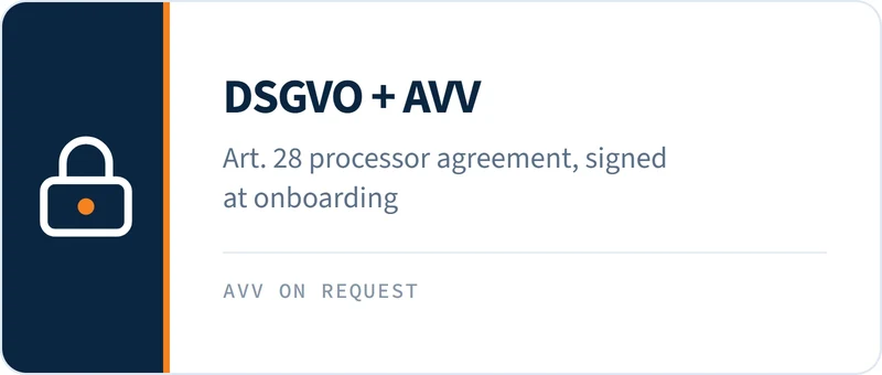 DSGVO-konforme Verarbeitung, AVV nach Art. 28 auf Anfrage
